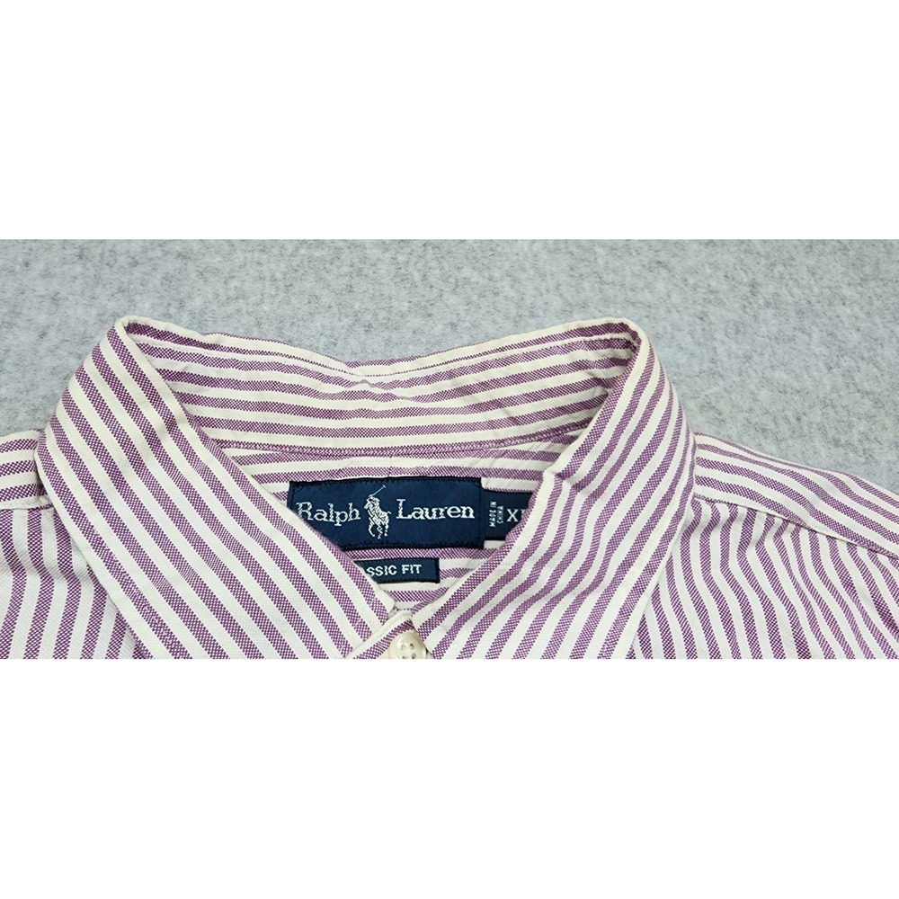 Ralph Lauren Shirt XL Striped Flesh Pony Custom Button Up Long Sleeve Mens - Picture 2 of 8